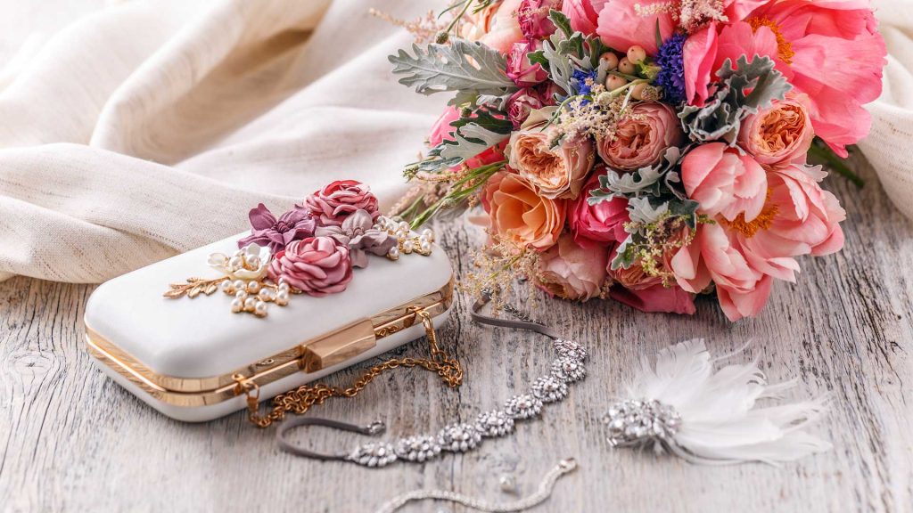 wedding table decor detail with rings