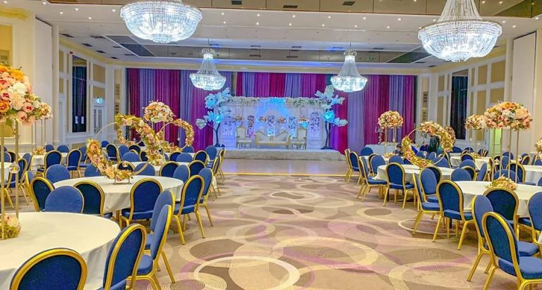 Entrance walkway and signage for the Grand Marquee wedding venue