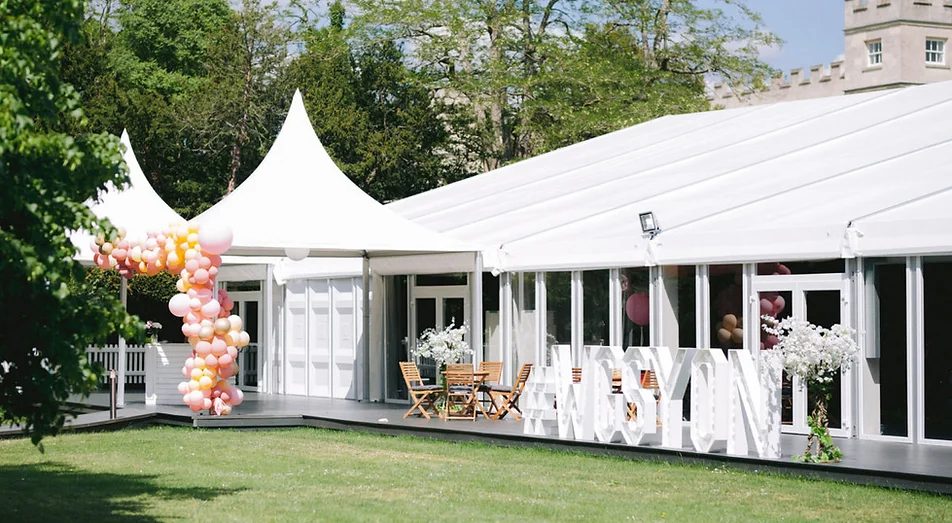 Wedding Venues 8 White marquee wedding venue set up for an outdoor garden ceremony