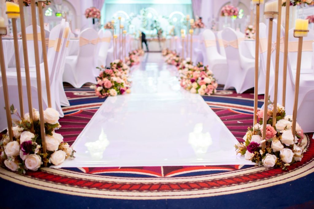 wedding aisle floral arrangements